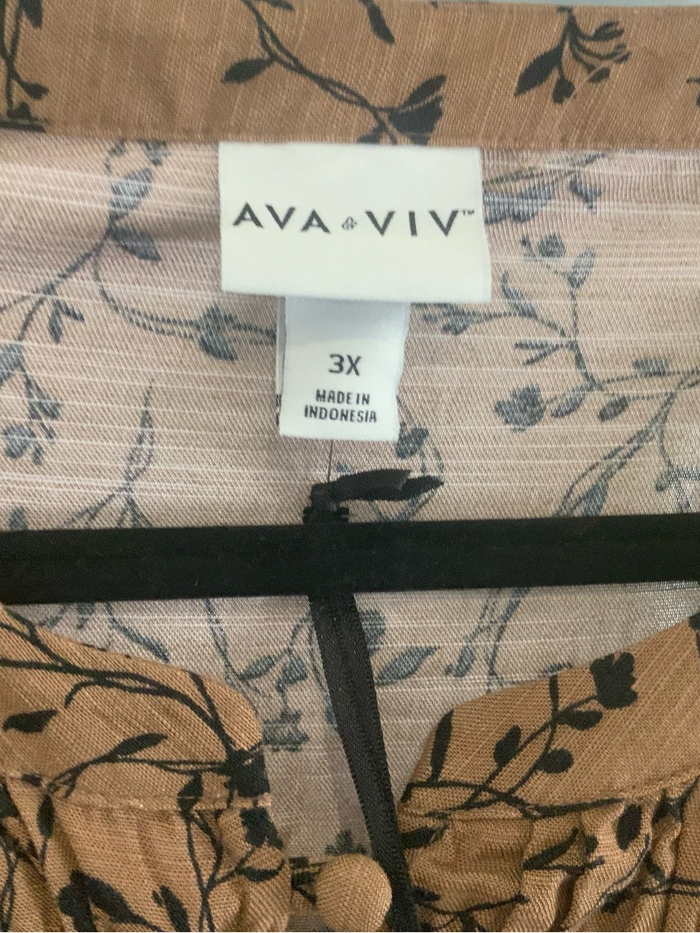 Ava Viv  Brown Floral Dress nwt size 3X sku 3248 - Picture 3 of 3